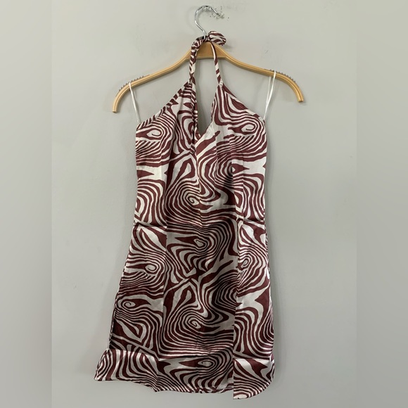 NEW PRINCESS POLLY KHARI MINI DRESS BROWN SIZE: 4 - Picture 4 of 6